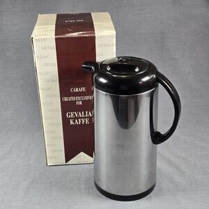 Gevalia Kaffe Coffee Carafe Z13 Insulated Thermal Server Stainless Steel & Black